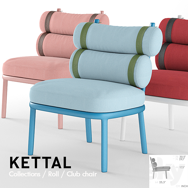 Kettal Roll Club chair 3DSMax File - thumbnail 1