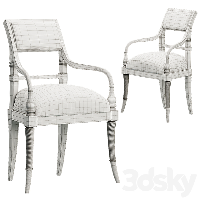 King george iii arm chair 3DSMax File - thumbnail 3