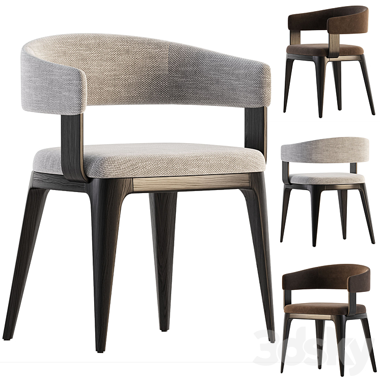 KIRK dining chair 3DS Max Model - thumbnail 1