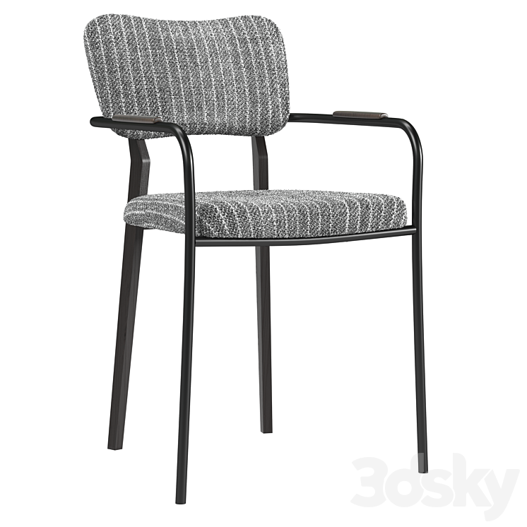 Klee Gray Bouclé Dining Chair 3DS Max Model - thumbnail 1