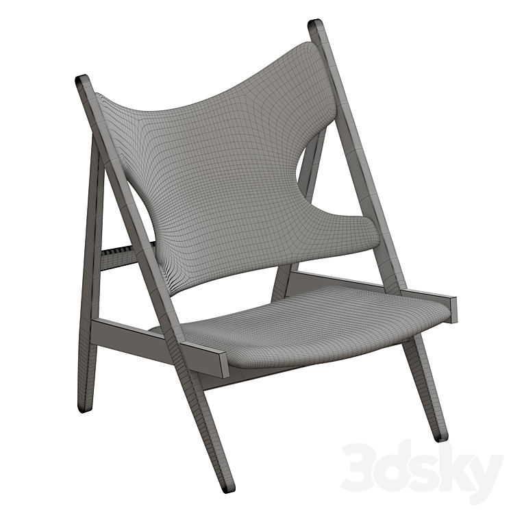 Knitting Lounge Chair 3DS Max Model - thumbnail 2