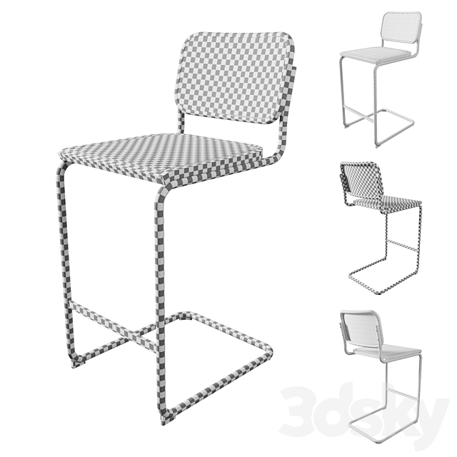 Knoll Cesca Stool Cane 3DS Max Model - thumbnail 2