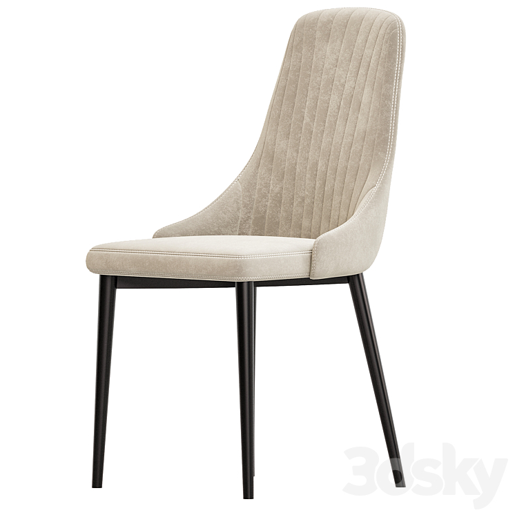 Kora beige CHAIR 3DS Max Model - thumbnail 2