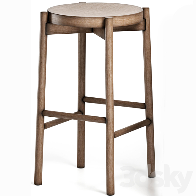 Kotan High Stool Wood by Conde House 3DSMax File - thumbnail 1