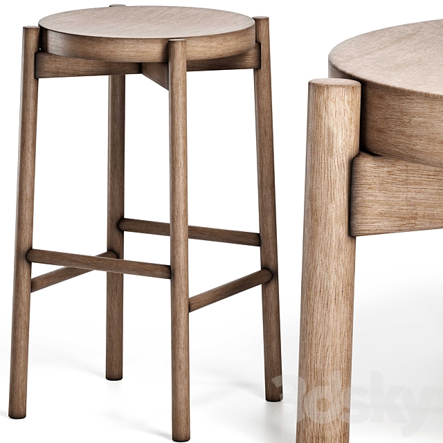 Kotan High Stool Wood by Conde House 3DSMax File - thumbnail 2