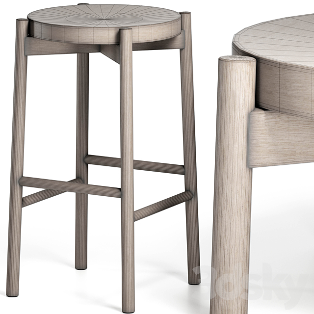 Kotan High Stool Wood by Conde House 3DSMax File - thumbnail 7