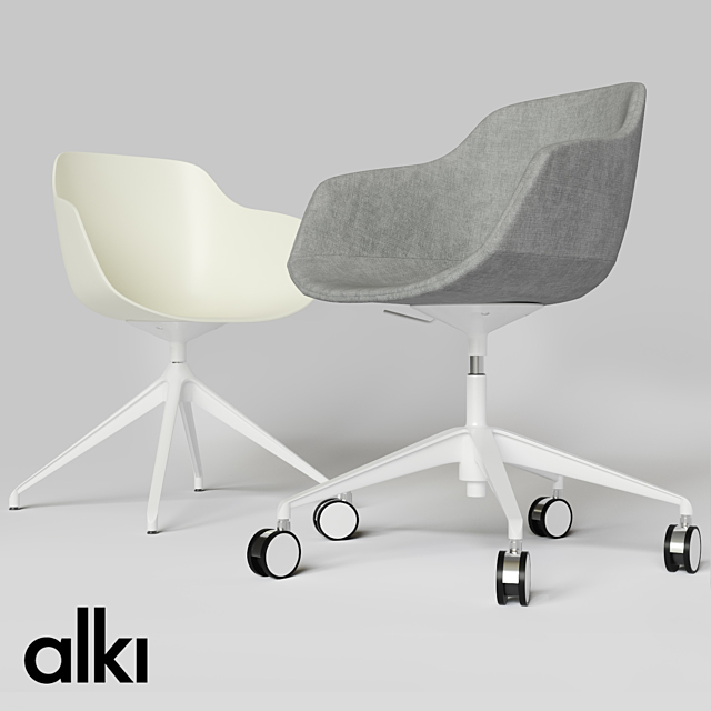 KUSKOA BI | Chair with 5-spoke base 3DS Max Model - thumbnail 1