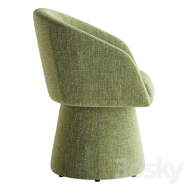 Kyo Chenille Upholstered Barrel Chair 3DS Max Model - thumbnail 3