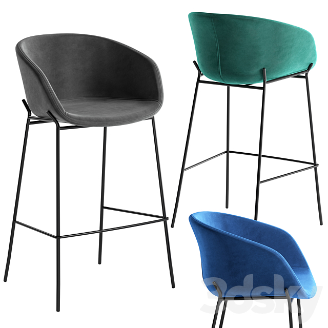 La forma barstool zadine 3DSMax File - thumbnail 1