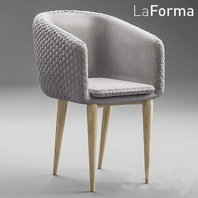 La Forma Harmon Quilted Tub Chair 3DSMax File - thumbnail 1