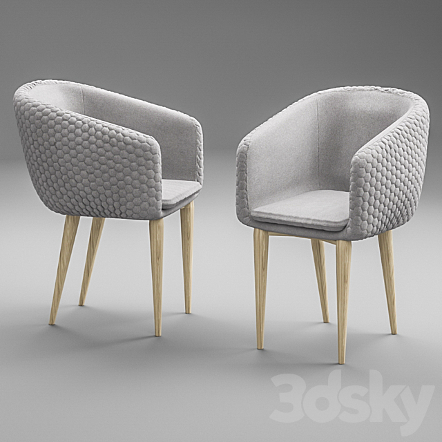 La Forma Harmon Quilted Tub Chair 3DSMax File - thumbnail 2