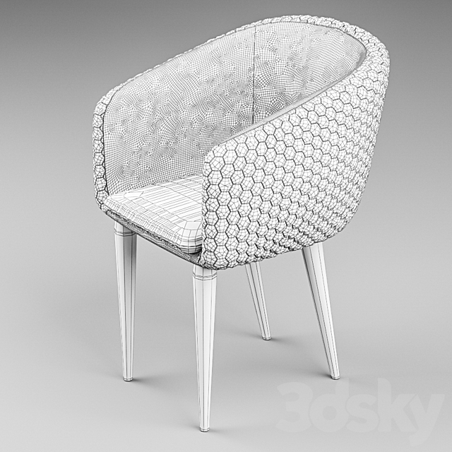 La Forma Harmon Quilted Tub Chair 3DSMax File - thumbnail 3