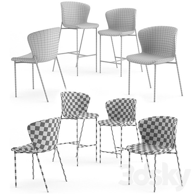 La Pipe Chairs by Friends & Founders 3ds Max - thumbnail 3