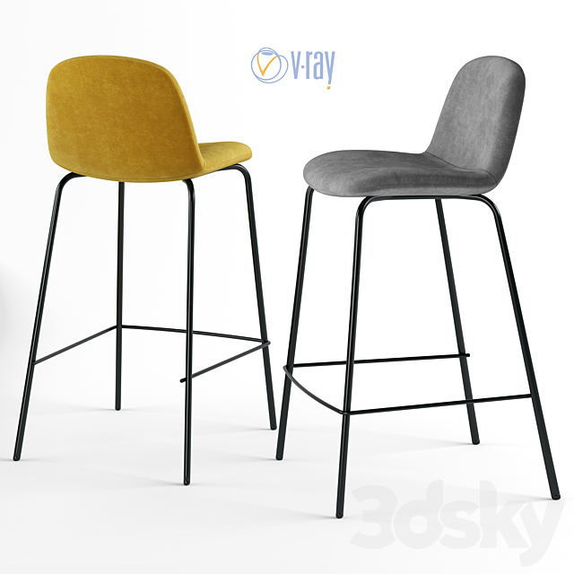 La Redoute. AM.PM Bar stool Tibby. 3DSMax File - thumbnail 2