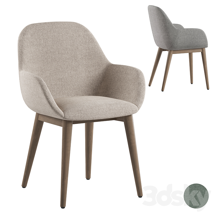 LaForma Konna chair 3DS Max Model - thumbnail 1