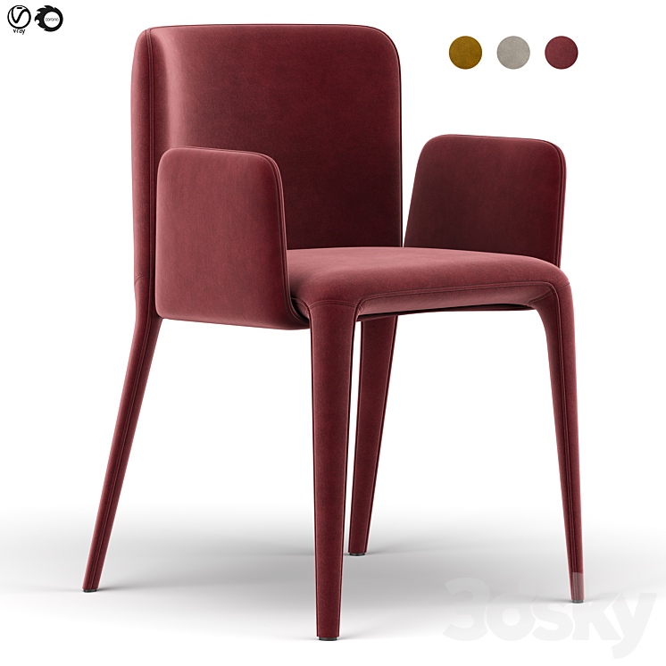 Lars 902P Chair 3DS Max Model - thumbnail 1