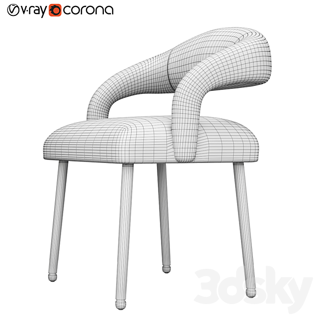 Laurel dining chair 3DSMax File - thumbnail 3