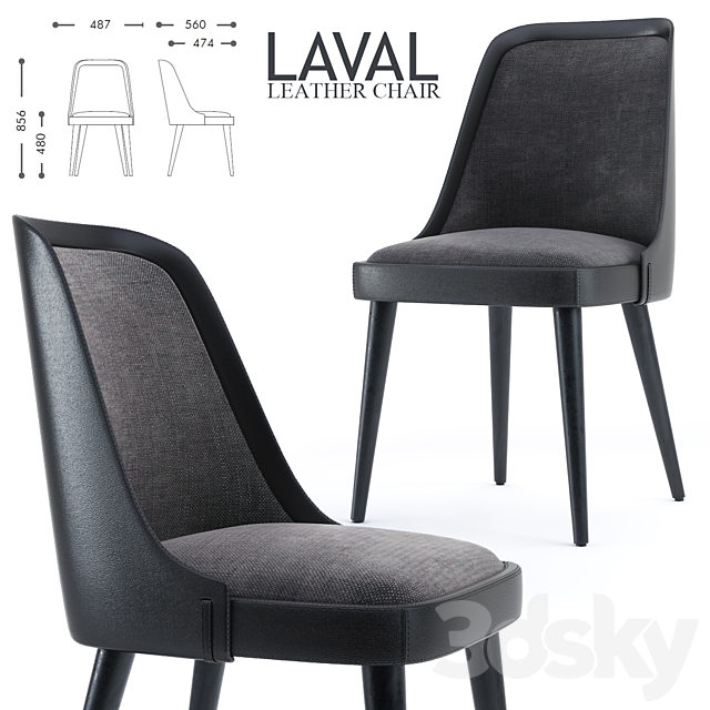 LAVAL LEATHER CHAIR 3DSMax File - thumbnail 1