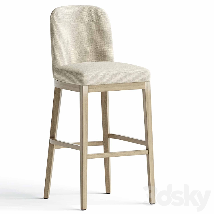 Layton Upholstered Bar & Counter Stools 3DS Max Model - thumbnail 1