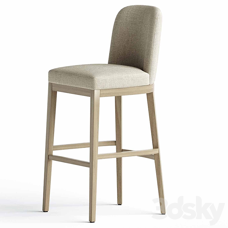 Layton Upholstered Bar & Counter Stools 3DS Max Model - thumbnail 2