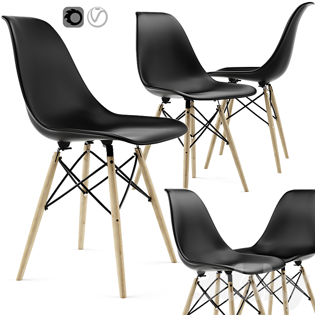 Leaf Cross Dining Accent Chair 3ds Max - thumbnail 1