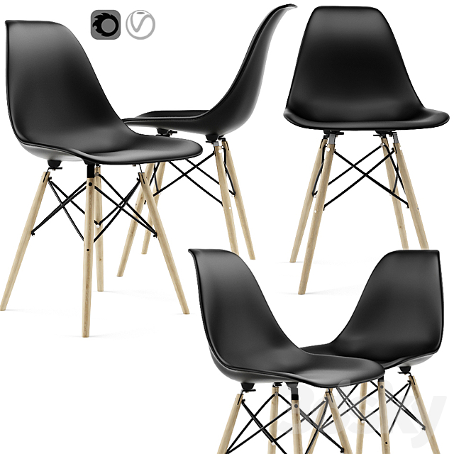 Leaf Cross Dining Accent Chair 3ds Max - thumbnail 2