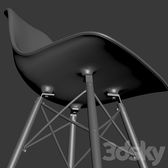 Leaf Cross Dining Accent Chair 3ds Max - thumbnail 3