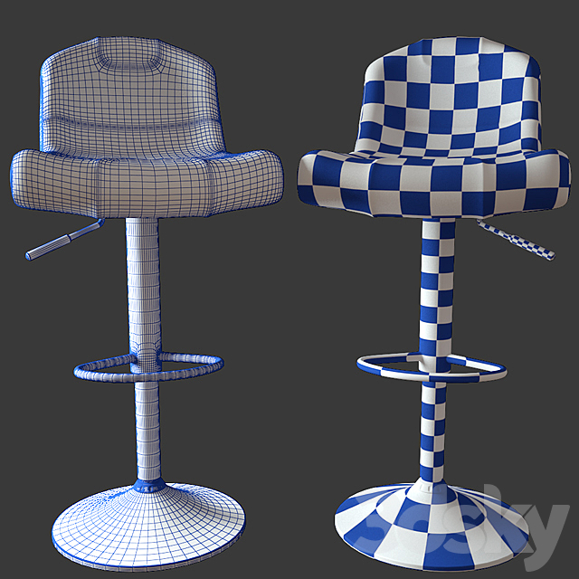 League Barstool in Black 3DSMax File - thumbnail 3