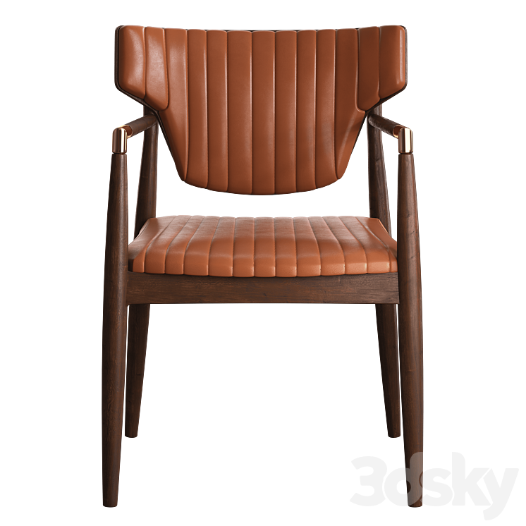 Leather Dining Armchair 3DS Max Model - thumbnail 1