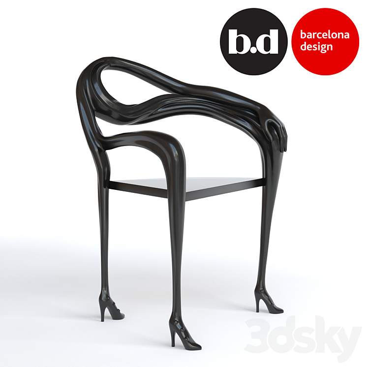 Leda Armchair sculpture Black Label 3DS Max Model - thumbnail 1