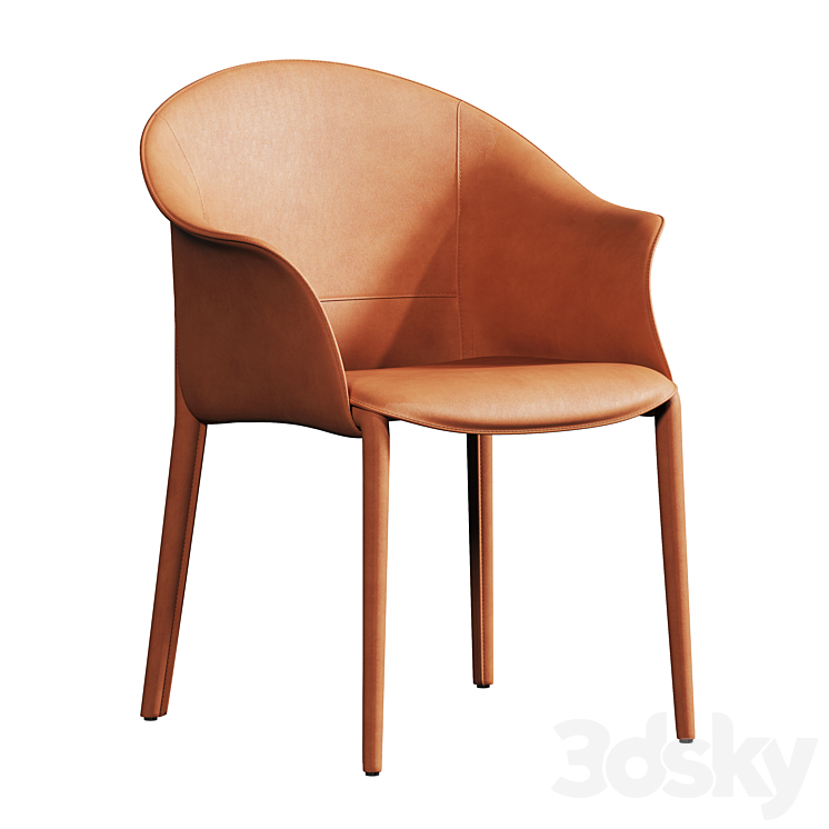 Leisure dining chair 3DS Max Model - thumbnail 3