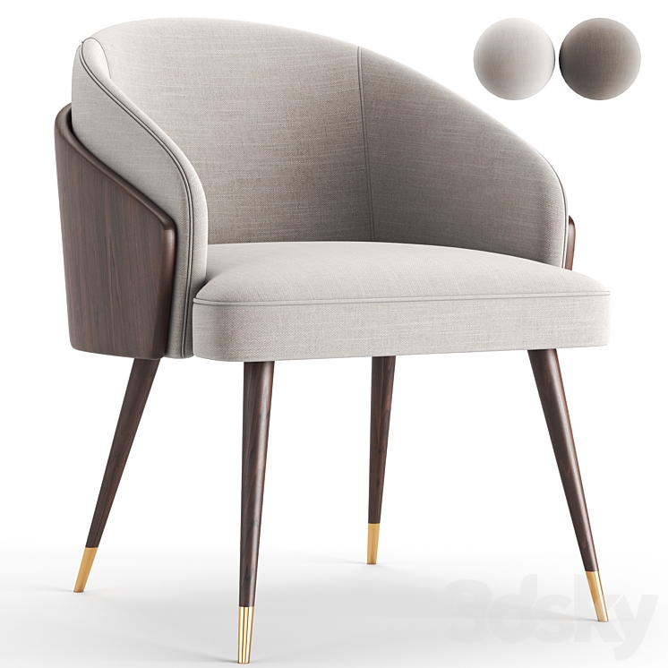 Leisure_Dining_Chair 3DS Max Model - thumbnail 1