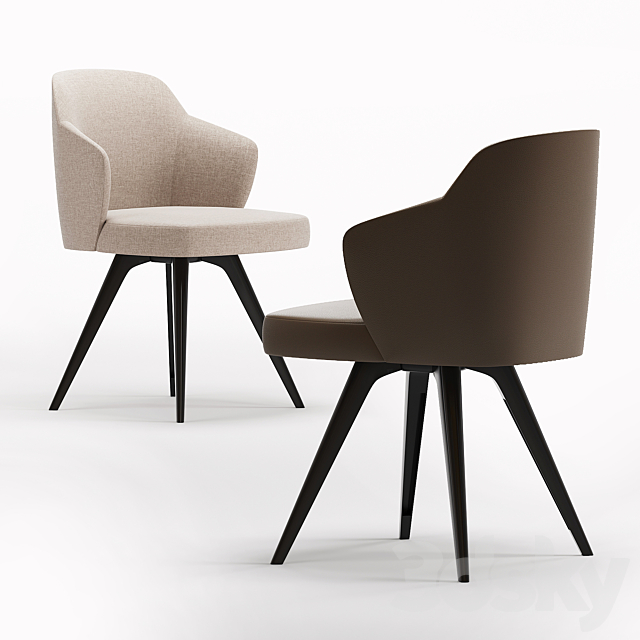 Leslie Dining chair minotti 3DS Max Model - thumbnail 2