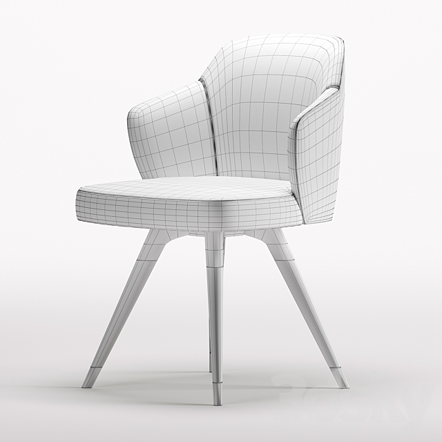 Leslie Dining chair minotti 3DS Max Model - thumbnail 3