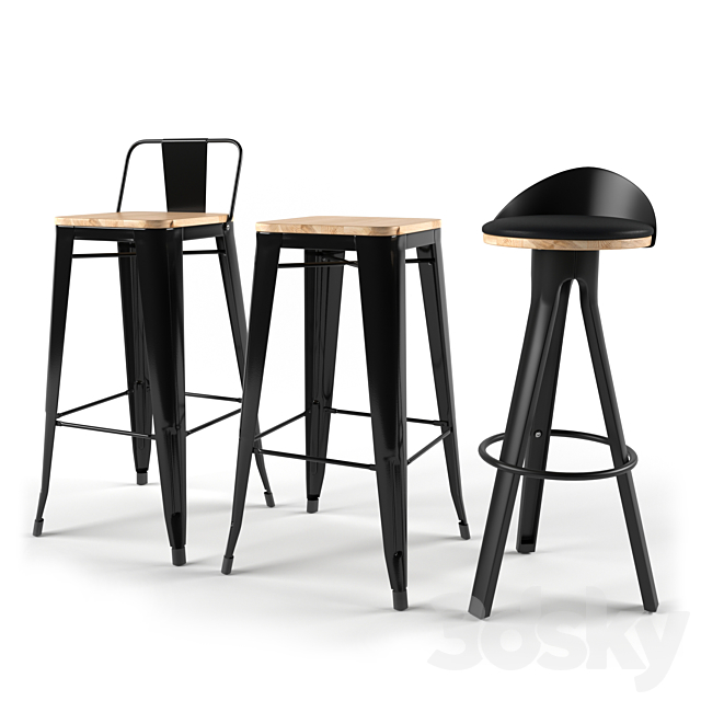 Libra and tolix bar stool 3DSMax File - thumbnail 1