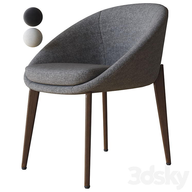 lido dining chair minotti 3DS Max Model - thumbnail 1