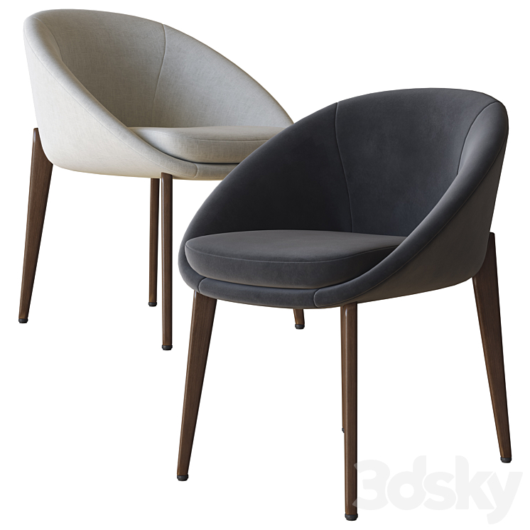 lido dining chair minotti 3DS Max Model - thumbnail 2