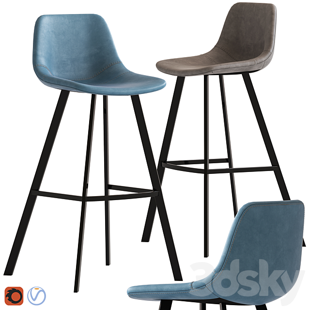 Linea Furniture Abigayle Barstool 3DSMax File - thumbnail 1