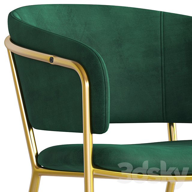 Linea Furniture Luxe Amon Chair 3DS Max Model - thumbnail 4