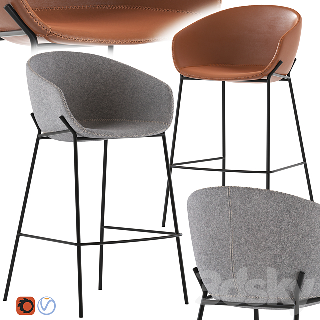 Linea Furniture Vanya Barstool 3DSMax File - thumbnail 1