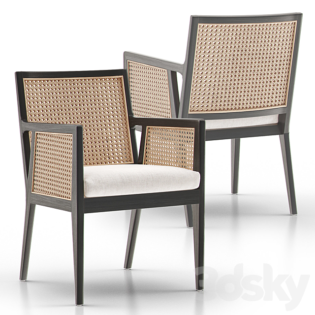 LISBON Cane Dining Chair and Armchair 3ds Max - thumbnail 2