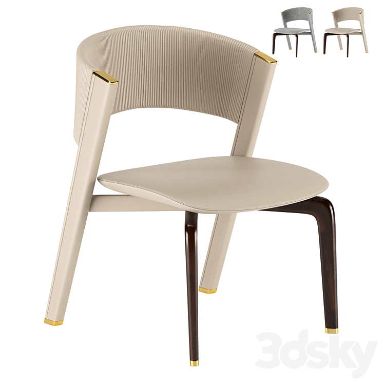 Lisbona arm chair 3DS Max Model - thumbnail 2