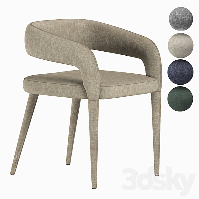 LISETTE GRAY DINING CHAIR CB2 3DSMax File - thumbnail 1