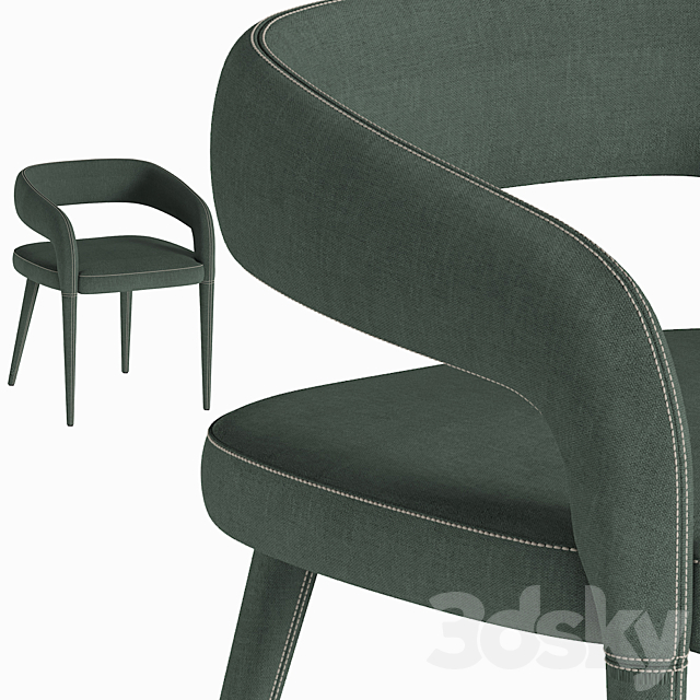 LISETTE GRAY DINING CHAIR CB2 3DSMax File - thumbnail 2