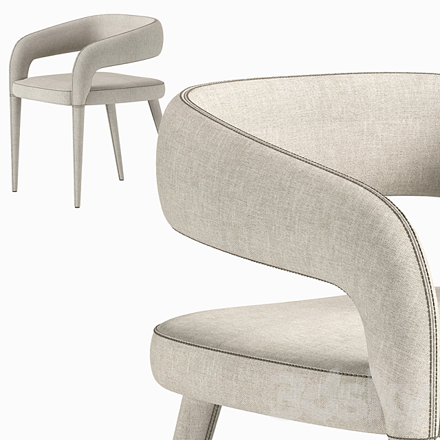 LISETTE GRAY DINING CHAIR CB2 3DSMax File - thumbnail 3