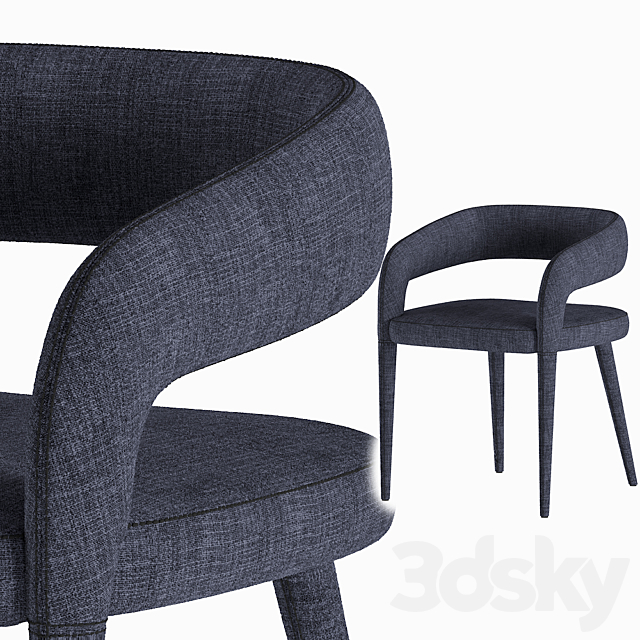 LISETTE GRAY DINING CHAIR CB2 3DSMax File - thumbnail 4