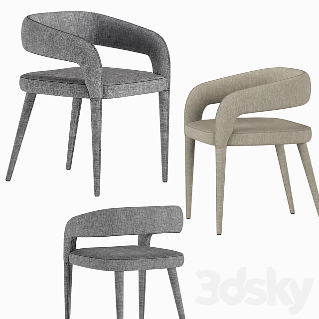 LISETTE GRAY DINING CHAIR CB2 3DSMax File - thumbnail 5