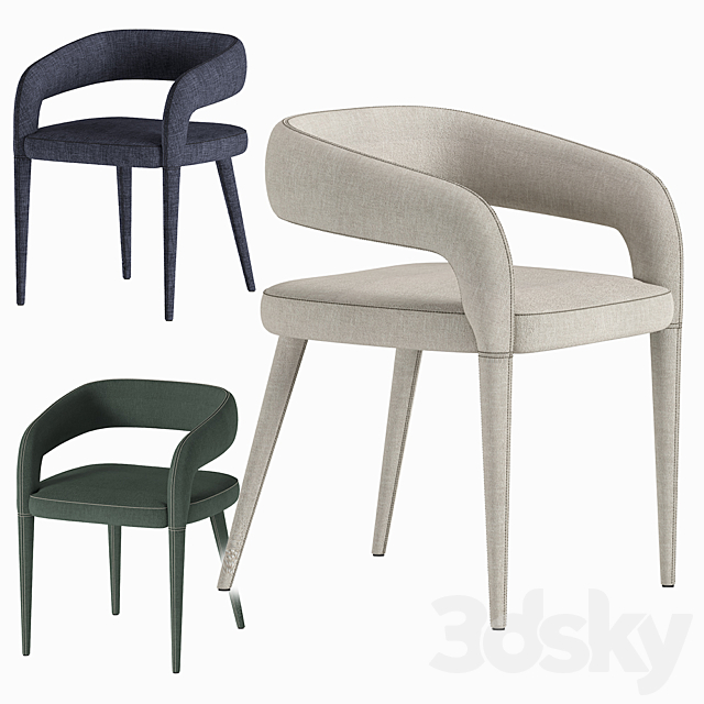 LISETTE GRAY DINING CHAIR CB2 3DSMax File - thumbnail 6