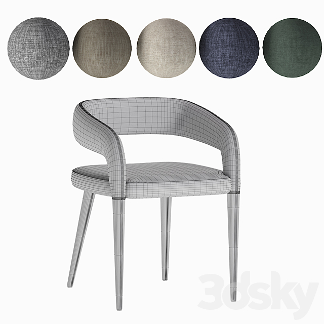 LISETTE GRAY DINING CHAIR CB2 3DSMax File - thumbnail 7