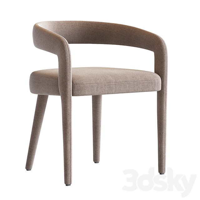 LISETTE WHITE DINING CHAIR 3DSMax File - thumbnail 3